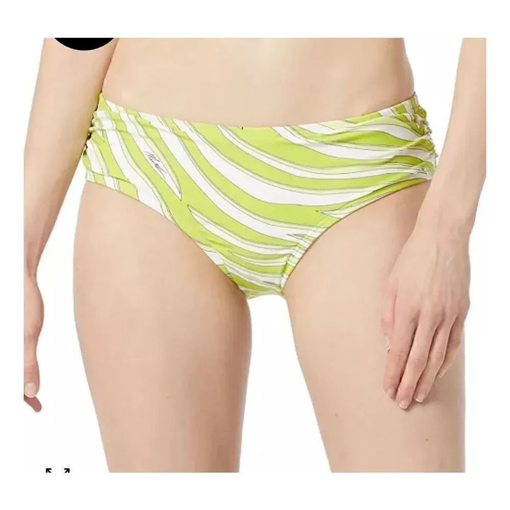 MICHAEL KORS Women's Printed Shirred-Side Bikini Bottoms